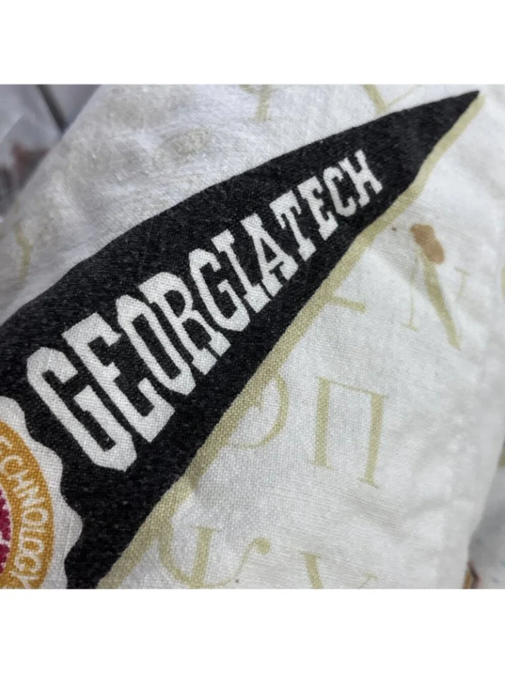 Vtg 70’s Sears Roebuck College Football Fraternity Bedspread Coverlet 58” X 80” - Picture 10 of 11